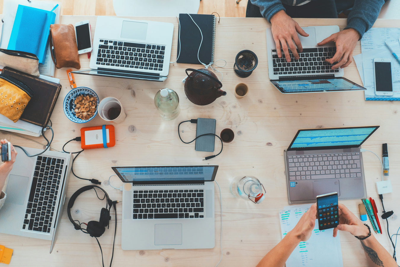 Collection of modern electronic gadgets featuring laptops, smartphones, tablets, and tech accessories for home, office, and everyday use.