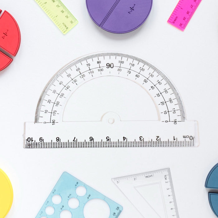Plastic Geometry Set, Triangle Ruler Protractor Straight Ruler (4 Pcs Set) by Your Brand
