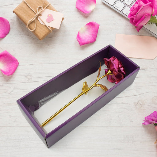 Gold Rose Artificial Rose Flower With Gift Box, Plastic Flowers Best Gifts for Friend Girl Wife Women, Golden Rose Gift for Valentine's Day, Mother's Day, Anniversary, Birthday, Wedding, Gold (1 Pc) by Your Brand