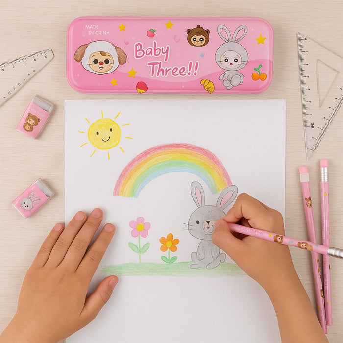 Cartoon Stationery Gift Set for Kids (14 Pc) by Your Brand