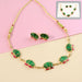 Traditional Green & Lotus Motif Jewellery Set by Your Brand