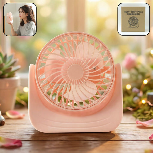 Plug and Play Silent Desktop Mini Fan with Adjustable Tilt Head (1 Pc) by Your Brand