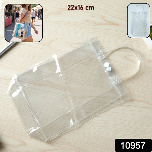 Transparent PVC Carry Bag (1 Pc, 22 x 16 Cm) by Your Brand