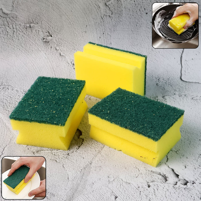 Scrub Sponge 2 in 1 PAD for Kitchen, Sink, Bathroom Cleaning Scrubber (3 Pc) by Your Brand