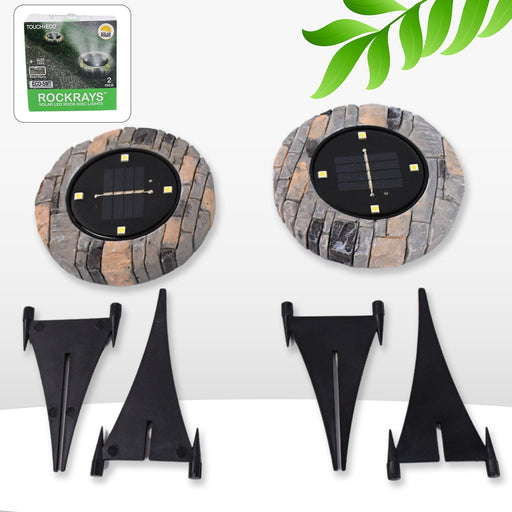 Disk Lights Slate – Heavy Duty Outdoor Solar Pathway Lights – 4 LED (2 Pc) by Your Brand