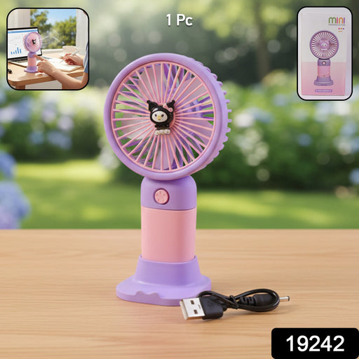Cute USB Rechargeable Mini Desktop Fan with Stand for Office & Home by Your Brand