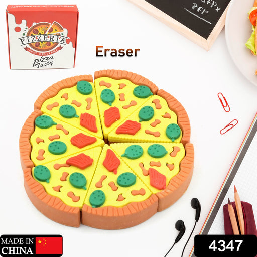 3D Pizza Slices Eraser Set – Fancy & Colorful Stationery for Kids & Gifts (7 slice) by Your Brand