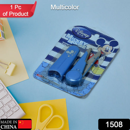 Mickey Mouse Scissors With Cover For Home Use ( Multi Color 1 pcs ) by Your Brand
