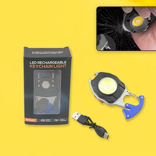 Keychain Led Flashlight Rechargeable Multi Function 6 Lighting Modes Pocket Key by Your Brand