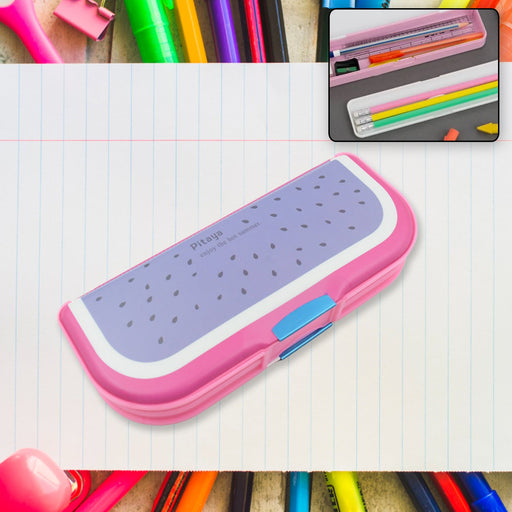 Multipurpose Cartoon Pencil Box – 2-Compartment Compass Box for Kids (Mix Color 1 Pc) by Your Brand