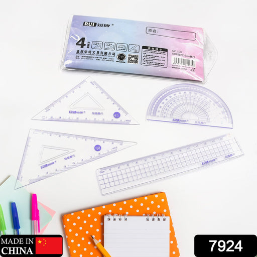 4 Pcs Ruler Suit Stationery Set for School Student Office by Your Brand