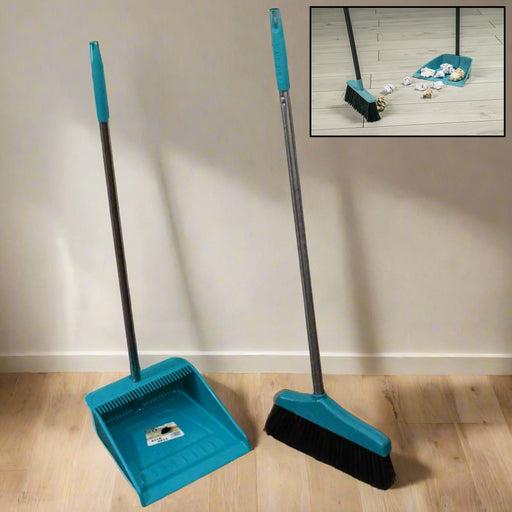 Long Handle Dustpan and Brush 2 Piece Set for Sweeping Cleaning Home Office, Supdi by Your Brand