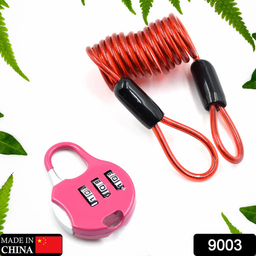 3-Digit Travel Combination Lock of Zinc Alloy, Small Safe Combination Padlock Resettable Number Lock Small Colorful Code Locks for Lockers Suitcases Luggage With Safety Lanyard Spring Coil Wire Disc Brake Lock Reminder Cable by Your Brand