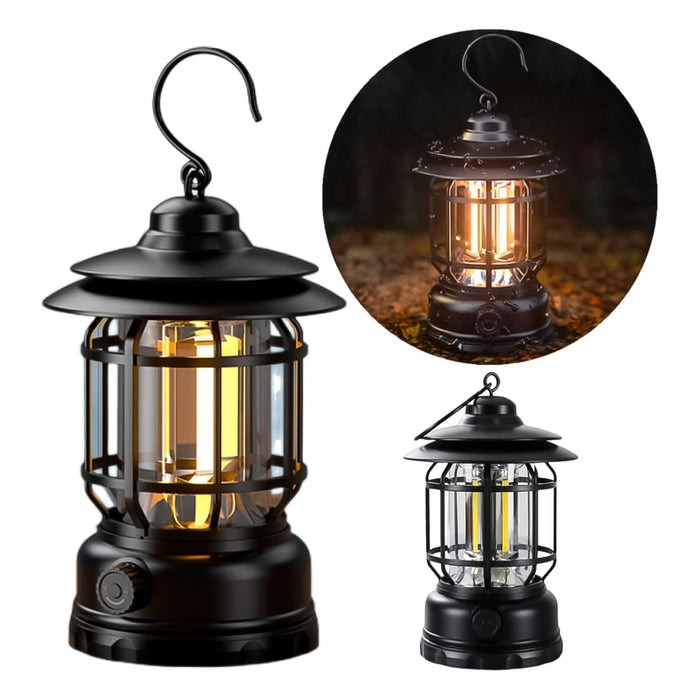 LED Camping Lante Light Retro Style Lighting Battery Type-c Rechargeable (1 Pc) by Your Brand