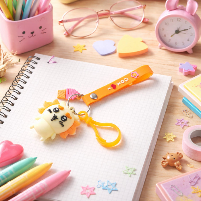 Cute Cartoon Animal Ice Cream Strap Keychain (1 Pc) by Your Brand