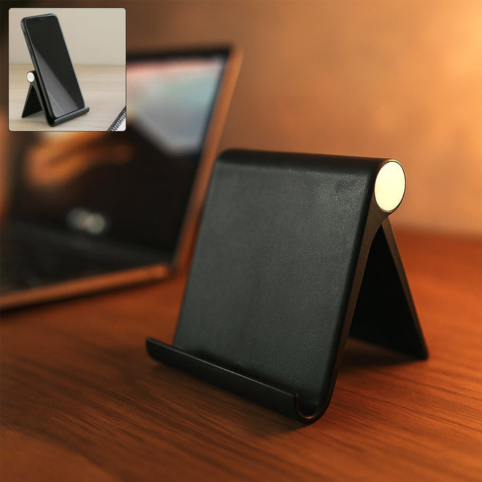 Plastic Foldable Desktop Mobile Stand (1 Pc / Black) by Your Brand