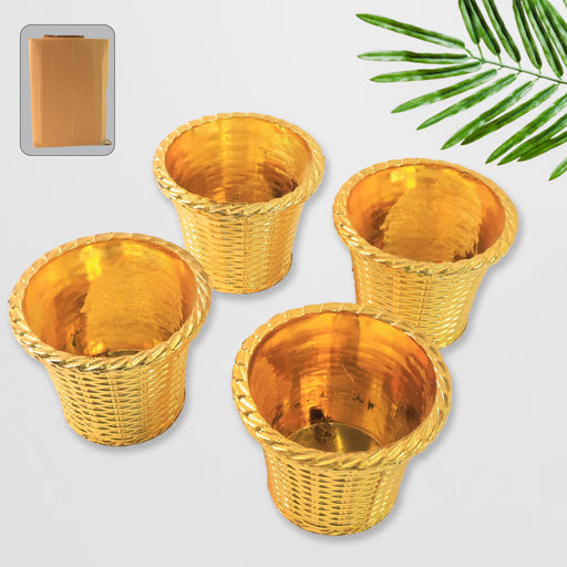 Plastic Flower Valencia (Pot) Home and Outdoor (4 Pc) by Your Brand