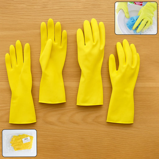2 pair med yellow gloves For Cleaning by Your Brand