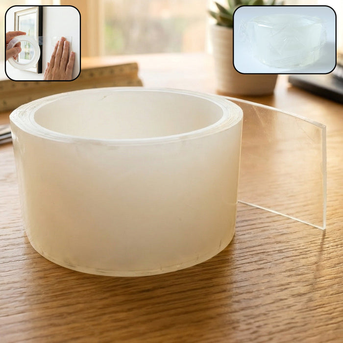 Transparent Nano Magic Double Sided Adhesive Tape (95 × 50 mm, 1 Pc) by Your Brand