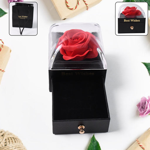 Preserved Eternal Rose Flower Gift Box Drawer (1 Pc) by Your Brand