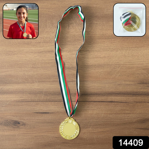 Gold Finish Winner Medal with Ribbon Strap Award Medal (1 Pc) by Your Brand