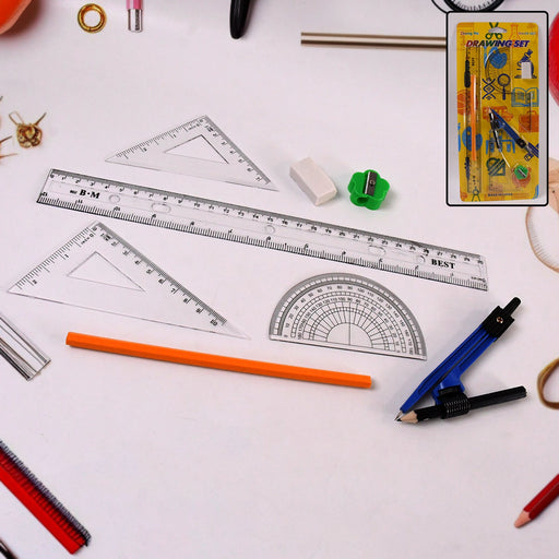 9 in 1 Stationery Set for School Student Office, Draft Rulers by Your Brand