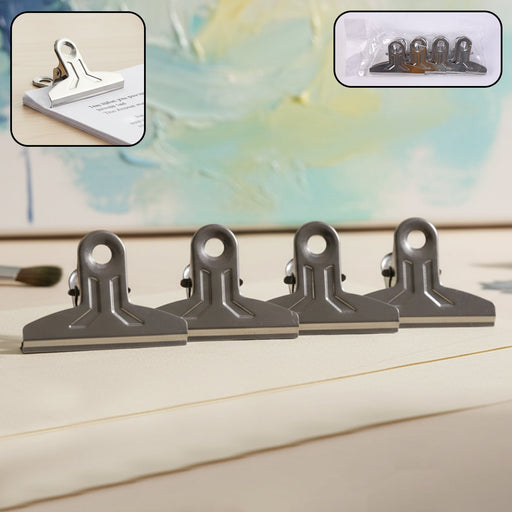 Heavy Duty Metal Paper Clamp Clips (4 Pc) by Your Brand