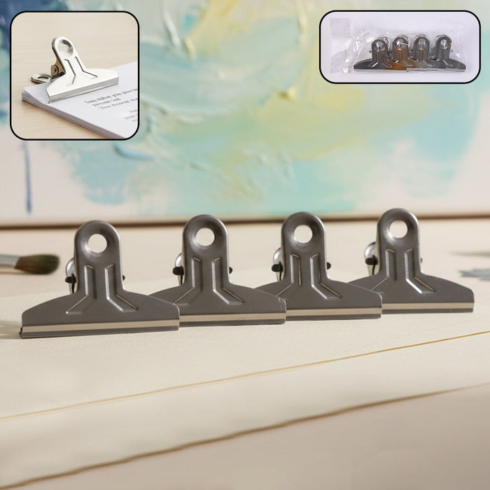 Heavy Duty Metal Paper Clamp Clips (4 Pc) by Your Brand