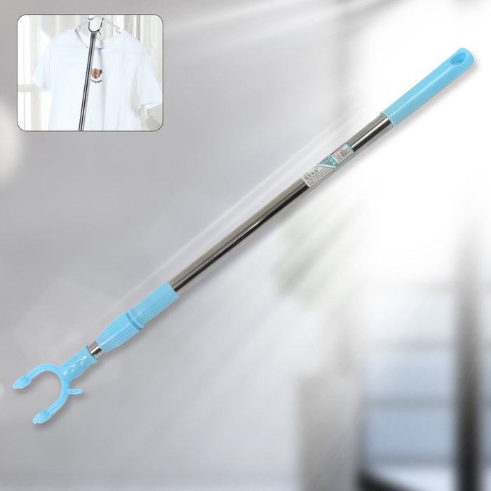 Stainless Steel Telescopic Pole Clothes Hooks Hanger (1 Pc / 1 Mtr.) by Your Brand