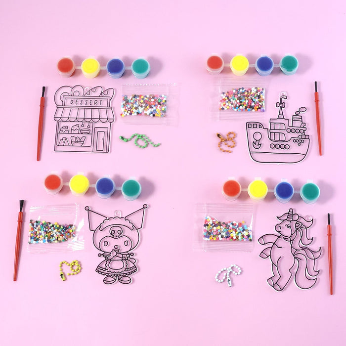 Kids Paint Coloring & Craft Activity Set with Beads (Mix Design, 1 Set) by Your Brand