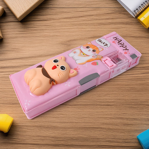 Magnetic Pencil Case / Compass Box With Sharpener (1 Pc) by Your Brand
