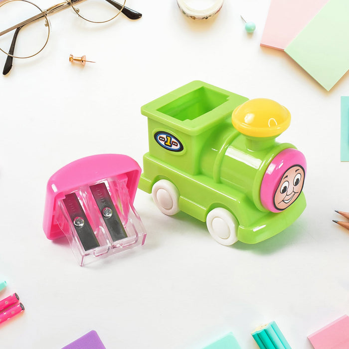 Train Double Hole Pencil Sharpener (1 Pc) by Your Brand