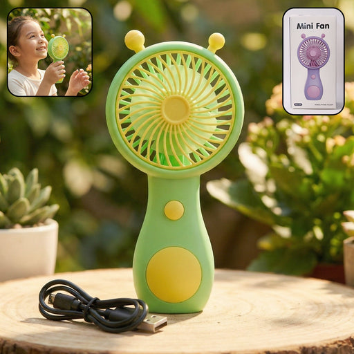 Cute Cartoon Style Rechargeable Mini Handheld Fan (1 Pc) by Your Brand