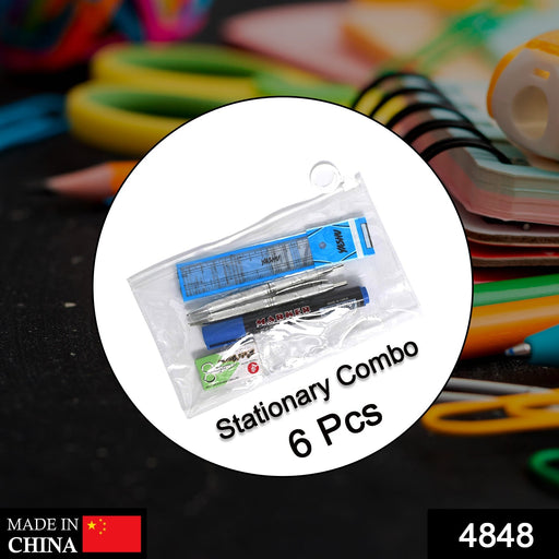6-Pcs Combo Zipper Pouch with Scissor Ruler Pen Marker for Teachers Students by Your Brand