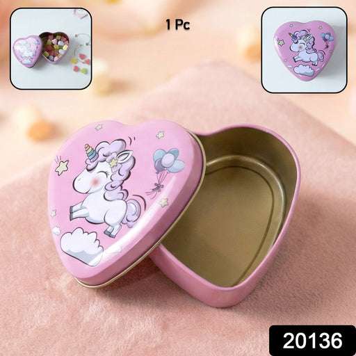 Heart Shaped Unicorn Printed Multipurpose Storage Box (1 Pc) by Your Brand