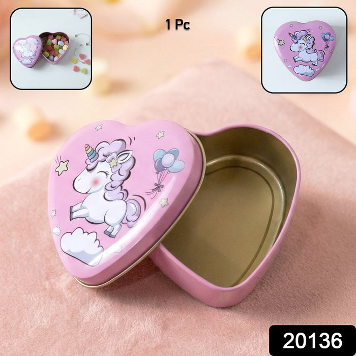 Heart Shaped Unicorn Printed Multipurpose Storage Box (1 Pc) by Your Brand