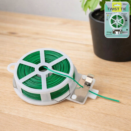 Reusable Green Twist Tie Roll (50 Meter Length) by Your Brand