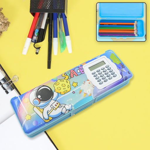 Magnetic Geometry Box - Double-Sided Pencil Case with Calculator for Students by Your Brand