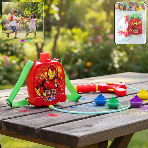 Kids Backpack Style Water Gun with Tank and Pipe Set, Pichkari (1 Set) by Your Brand
