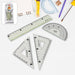 4-Piece Geometry Set, Triangle Ruler Protractor Straight Ruler by Your Brand