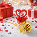 Heart Love Decorative Showpiece with Golden Rose Flower Gift Set (2 Pc) by Your Brand