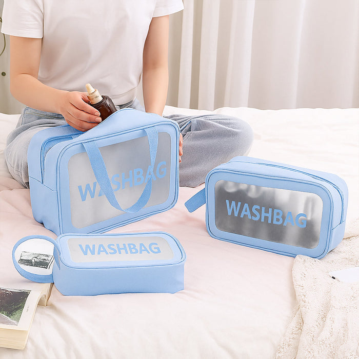 3-IN-1 Waterproof Transparent Travel Toiletry Bag Set by Your Brand