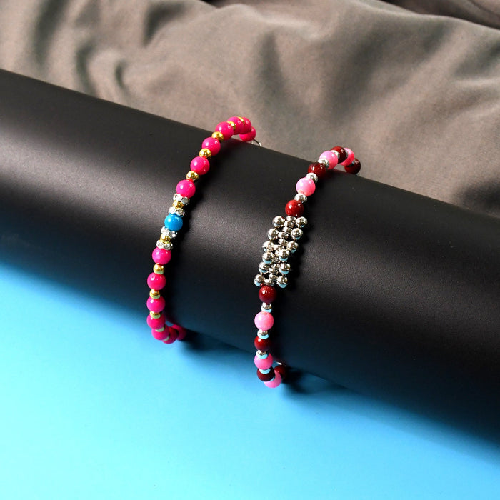 Traditional and Trendy Beaded Bracelet with Adjustable Chain (1 Pc) by Your Brand