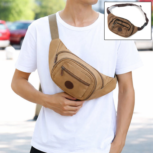 Stylish Canvas Waist Bag for Men & Women (1 Pc) by Your Brand