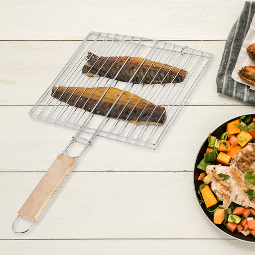 Kitchen Square Roaster Grill Barbecue Grill with Wooden Handle by Your Brand