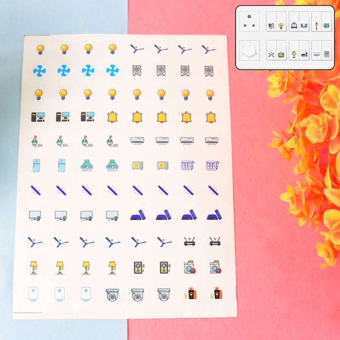 Pack of 10 Sheet Smart Switch Icon Sticker Sheet (10 Sheet, multi Icons) by Your Brand