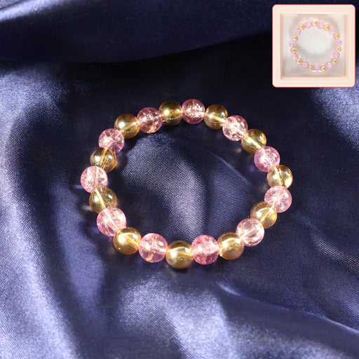 Elegant Dual-Tone Crystal Beaded Stretch Bracelet (1 Pc) by Your Brand