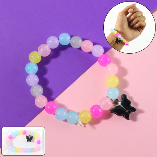 Premium Multicolor Pastel Bead Stretch Bracelet (1 Pc) by Your Brand
