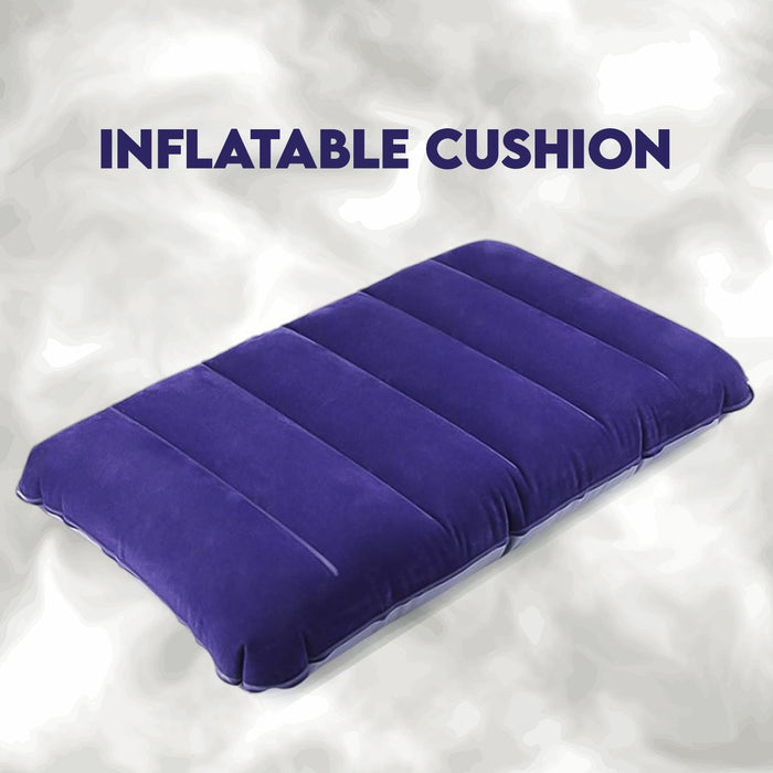 Velvet Air Inflatable Travel Pillow (Blue) by Your Brand