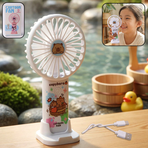 Cute Cartoon Rechargeable Handheld Fan (1 Pc) by Your Brand